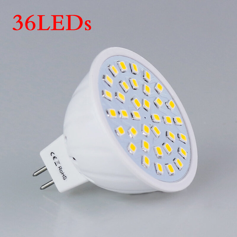 Lámpara de diodo LED MR16, Bombilla de foco MR16 de 12V, 4W, 6W, 8W, 110V, 220V, 36, 54, 72 LED, Chip SMD 2835 DE ALTO Lumen, sin parpadeo