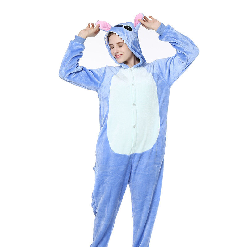 Anima Stitch Onesie adultos adolescentes mujeres Pijama Kigurumi pijamas divertido franela caliente suave general invierno mono