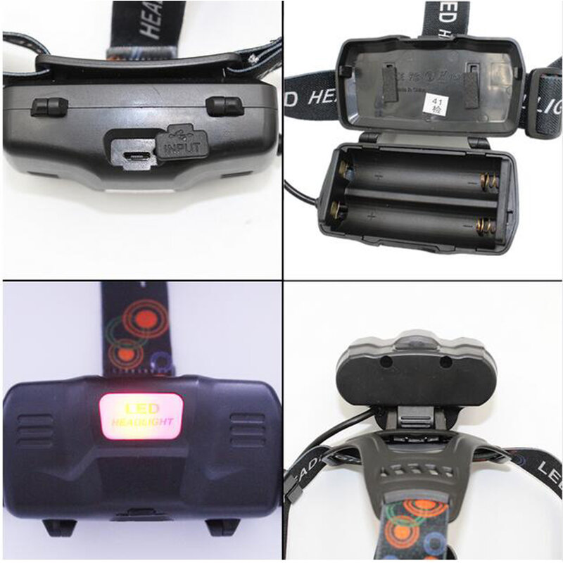 3x XM-L T6 + 2x Q5 LED Scheinwerfer 15000 lumensHeadlight USB Recharger Scheinwerfer Angeln Outdoor Taschenlampe Camp Notfall Licht