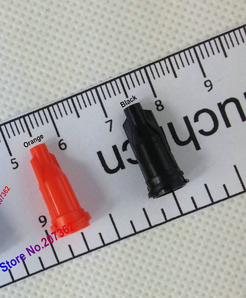 Tampas de ponta de seringa 1000 segunda (500 unidades preto, 500 unidades vermelho)