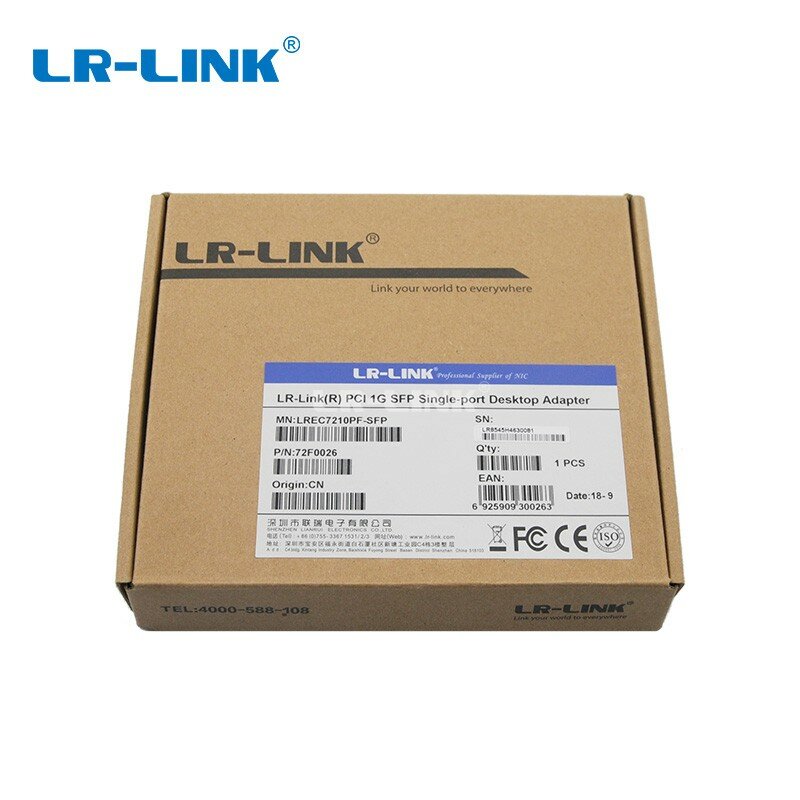 LR-LINK 7210PF-SFP PCI Gigabit Ethernet Lan адаптер 1000 МБ волоконно-оптическая сетевая карта настольный ПК Intel 82545 NIC