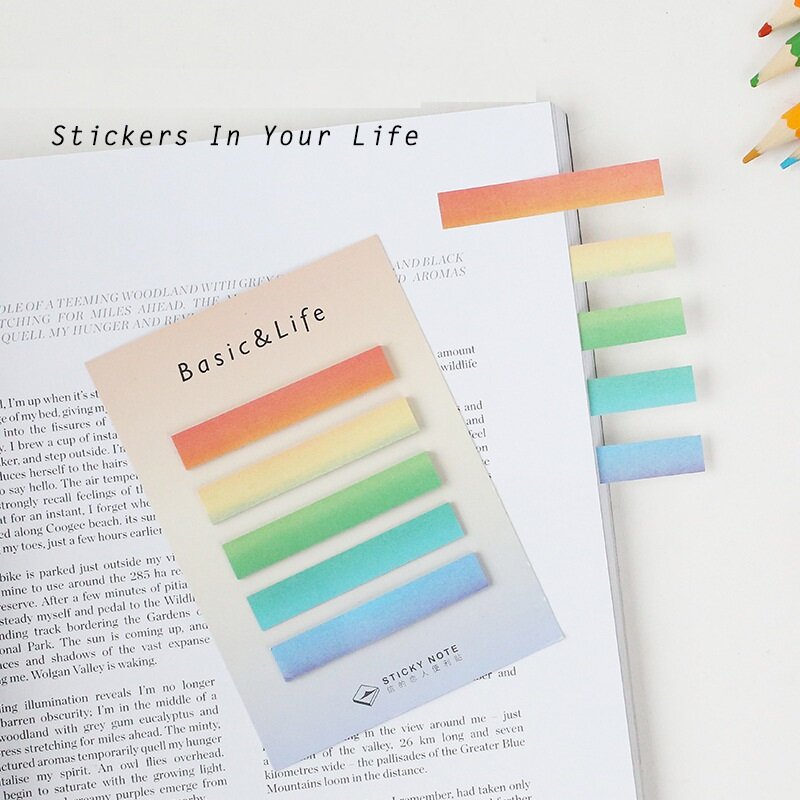 Mini Bloc de notas de color arcoíris, pegatinas básicas y de vida, pegatinas coloridas para diario de recortes, accesorios de oficina, 36 unids/lote, FM910