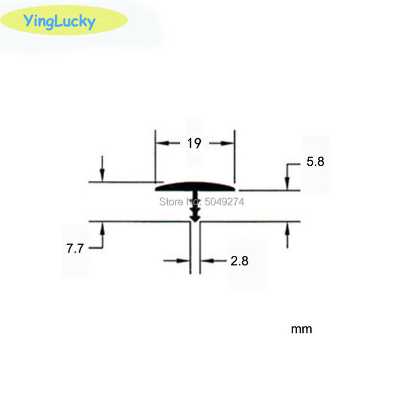 Yinglucky 32,8 ft 10m Länge 16mm /19mm Breite Kunststoff T-Form T Moulding Für Arcade MAME Spiel Maschine Schrank Chrom/Schwarz