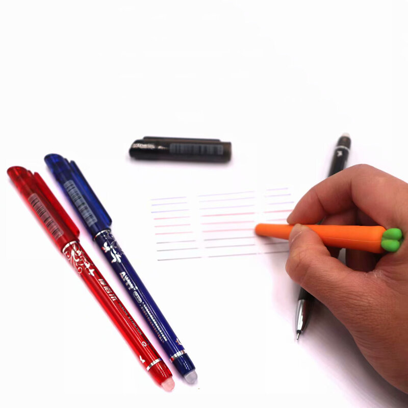 지울 수 있는 펜 리필 막대, 빨 수 있는 손잡이, 0.5mm, 블루/블랙/레드, 잉크 젤 펜, 학교 사무용품, 도구, 문구 용품, 12 개/묶음