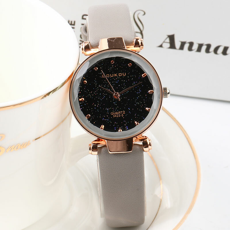 Роскошные брендовые новые модные изысканные женские кварцевые часы со звездным небом