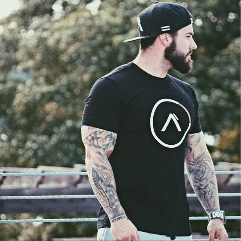 Alpha 2018 nova marca roupas apertadas t-camisa dos homens de fitness camiseta homme t camisa masculina de fitness verão
