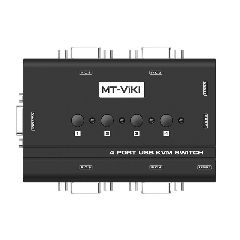 MT-VIKI 4 Port instrukcja VGA przełącznik KVM z USB konsoli i oryginalnego kabla 1 zestaw klawiatura i mysz kontroli 4 komputer MT-460KL