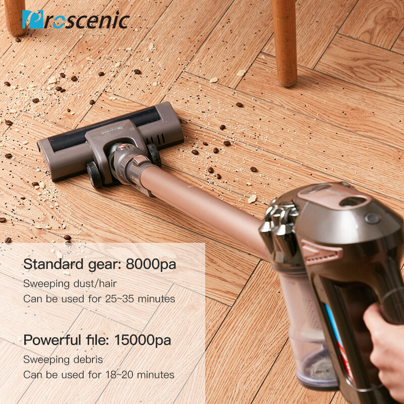 Proscenic p8 plus ultra silencioso aspirador vertical/handheld aspiradores de pó 15000pa forte potência para casa