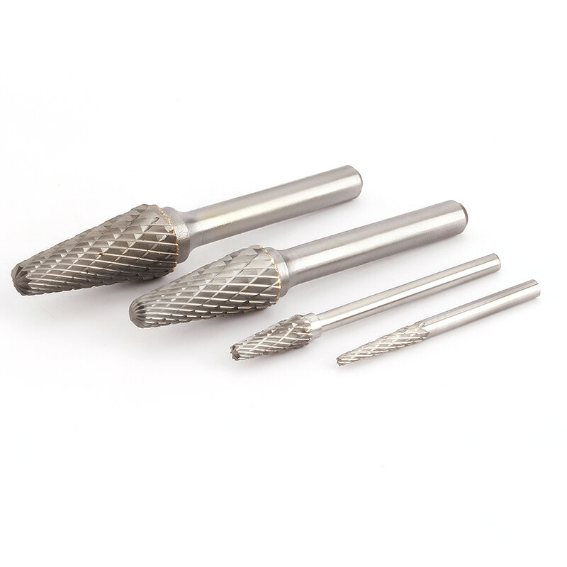 Tungsten Steel Hard Rotary Alloy Metal Grinding Head 1pcs Boring Cutter L-type Conical Dome Rotary Files