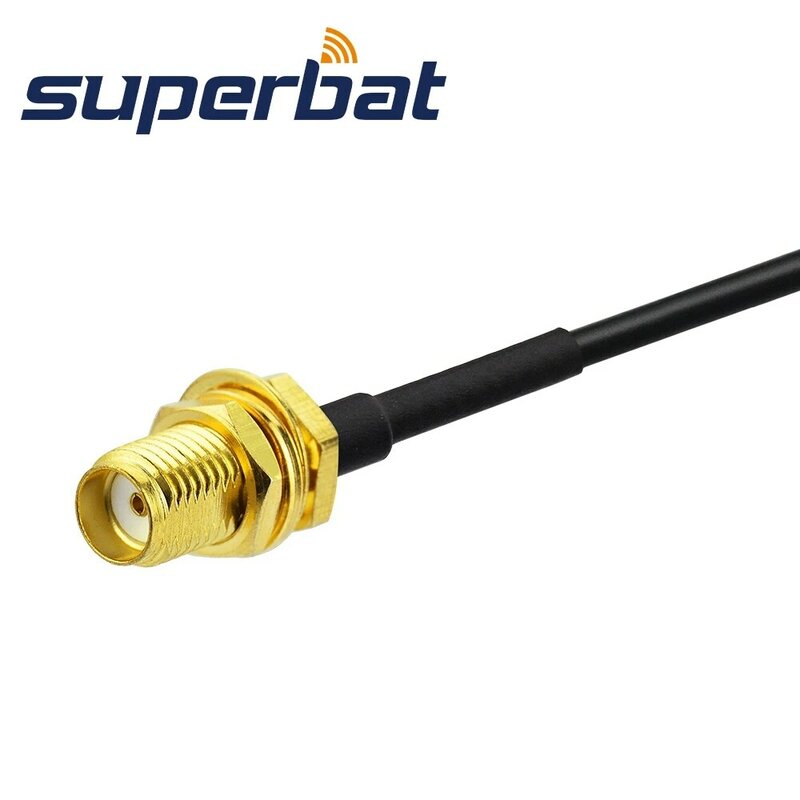 Superbat SMA BulkHead Female to SMA Right Angle Male Pigtail Cable RG174 5cm Antenna Feeder Cable Assembly