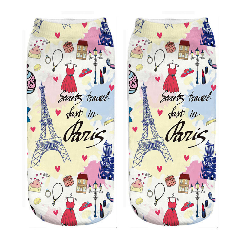 Бегущие цыпленок модные Париж 3d цифровая печать носки оптом и Прямая поставка