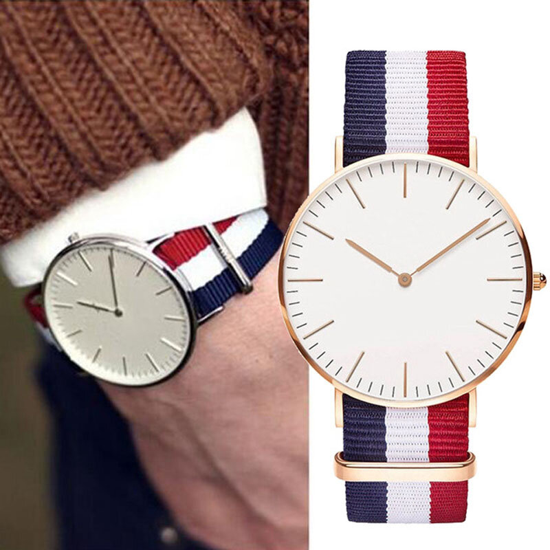 Moda feminina nylon estilo DW relógios wathes homens clássicos marca de relógios casuais relógio de quartzo Dropshipping relógio relogio masculino