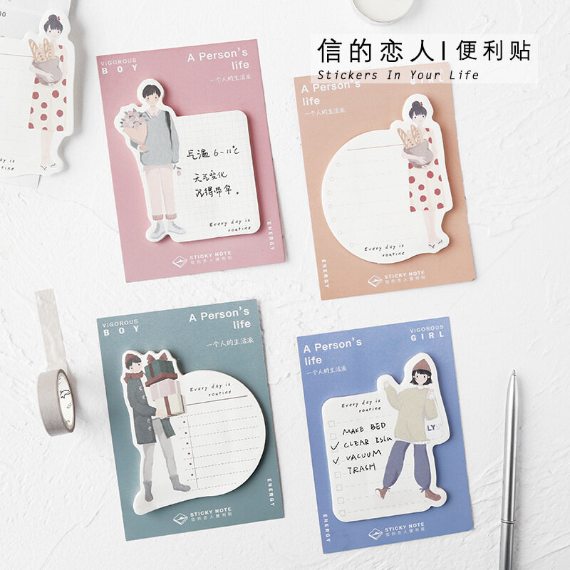 30 Sheets/Pad Jong Jongens Meisjes Sticky Note Kawaii Memo Pad Planner Stickers Marker Briefpapier Kantoor Schoolbenodigdheden