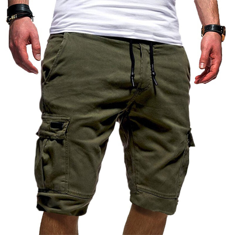 Men Shorts Pure Color Bandage Casual Loose Sweatpants Drawstring Short Pant Men's Sport Brand Clothing Comfortable Shorts c0520