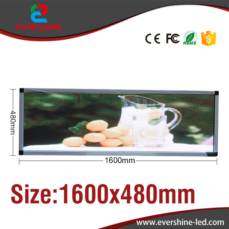 Outdoor full-color P5 LED display size 63''x19'' advertising video screen SMD2727 3in1 RGB led board