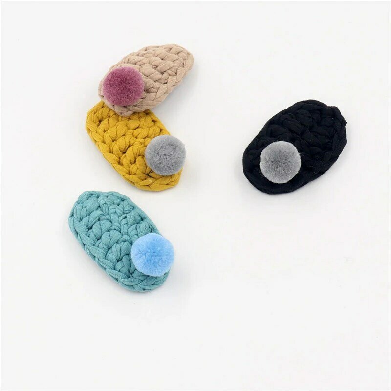 1PC Cute Pompom Mini Wool Ball Hair Clips For Baby Girls Children Lovely BB Clips Knitting Hair pin Kids Headwear Accessories