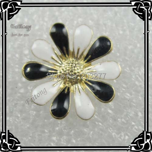 Botón de decoración de flor de metal, 50 unids/lote, 2CM de diámetro, envío gratis