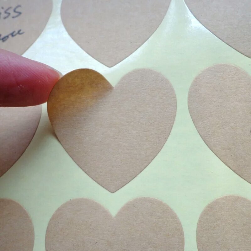 100pcs plain heart shape Paper Label Sticker DIY Gift Sticker Seal Stickers For Handmade