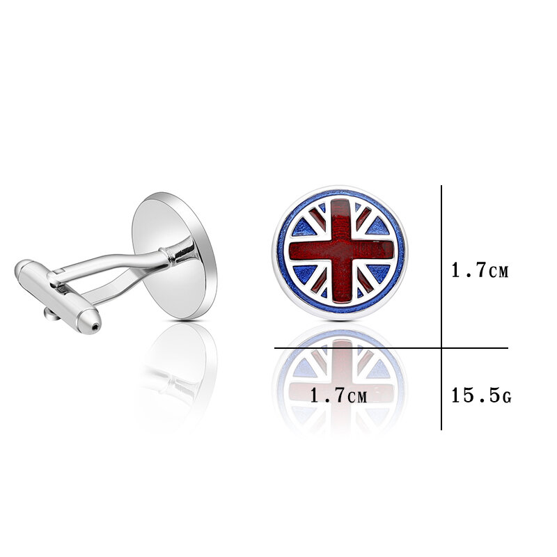 L'europa e gli stati uniti vendono gemelli rotondi con bandiera britannica gioielli di alta qualità da uomo e da donna di lusso