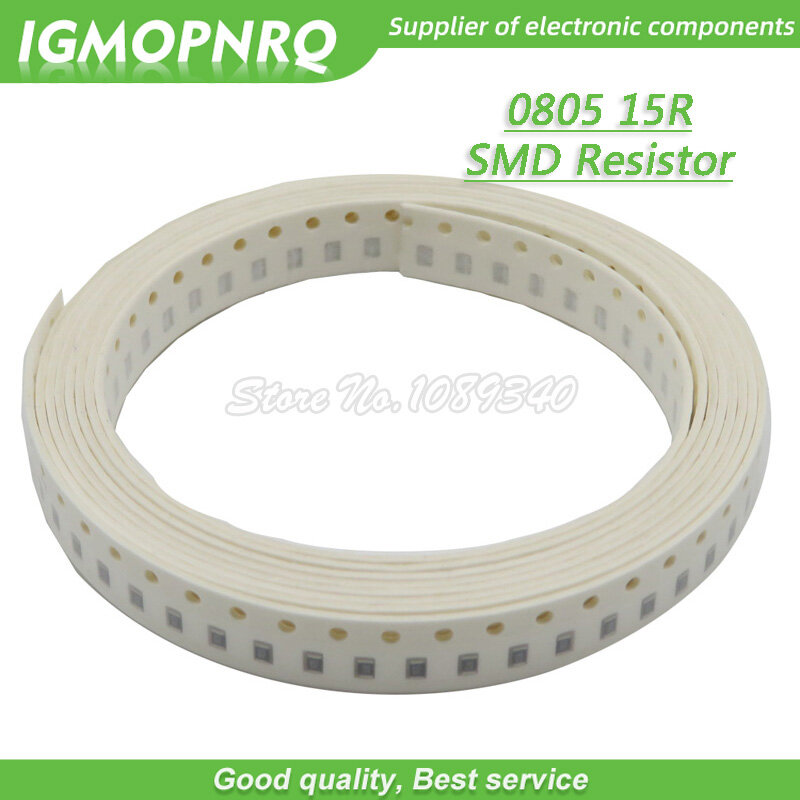 Résistance à puce SMD 300 15 ohm, 1/8W 15R ohms 0805-15R, 0805 pièces