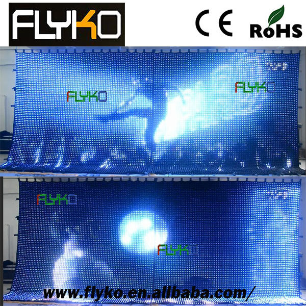 free shipping big size design led video curtain display/led vision curtain