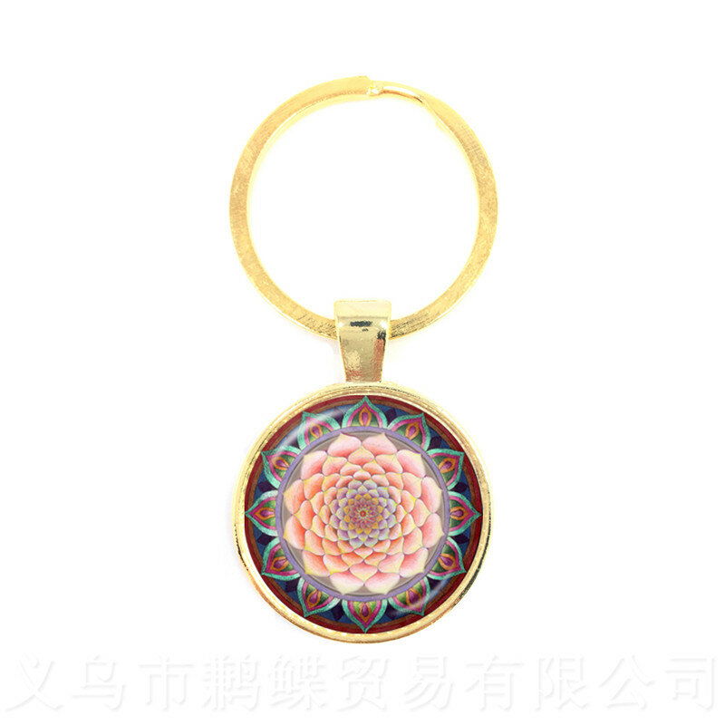 Vintage-Schmuck Mandala Keychain Henna OM Symbol Buddhismus Zen Online Einkaufen Indien 2018 Fashion Schlüsselanhänger Für Männer Frauen
