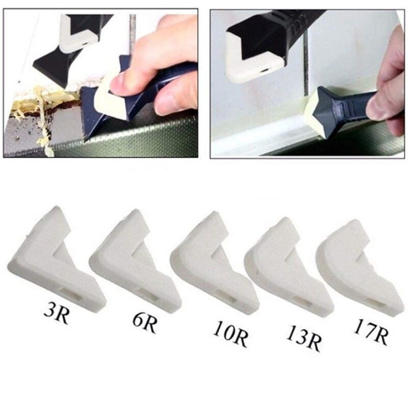 5 sztuk/zestaw zestaw narzędzi uszczelniacz silikonowy narzędzie do wykańczania spoin skrobak Caulk Remover i Caulk dyszy i Caulk czapki
