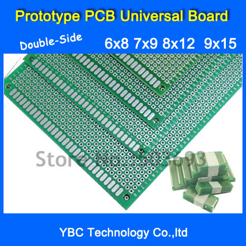 Prototipo de placa de circuito impreso de doble cara, placa Universal para bricolaje, 6x8, 7x9, 8x12, 9x15cm, 8 unids/lote