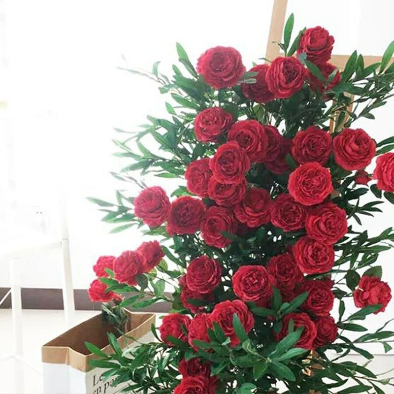 Schöne rose pfingstrose künstliche seide blumen kleine knospe hochzeit bouquet für home dekoration lange gefälschte blumen im freien hintergrund