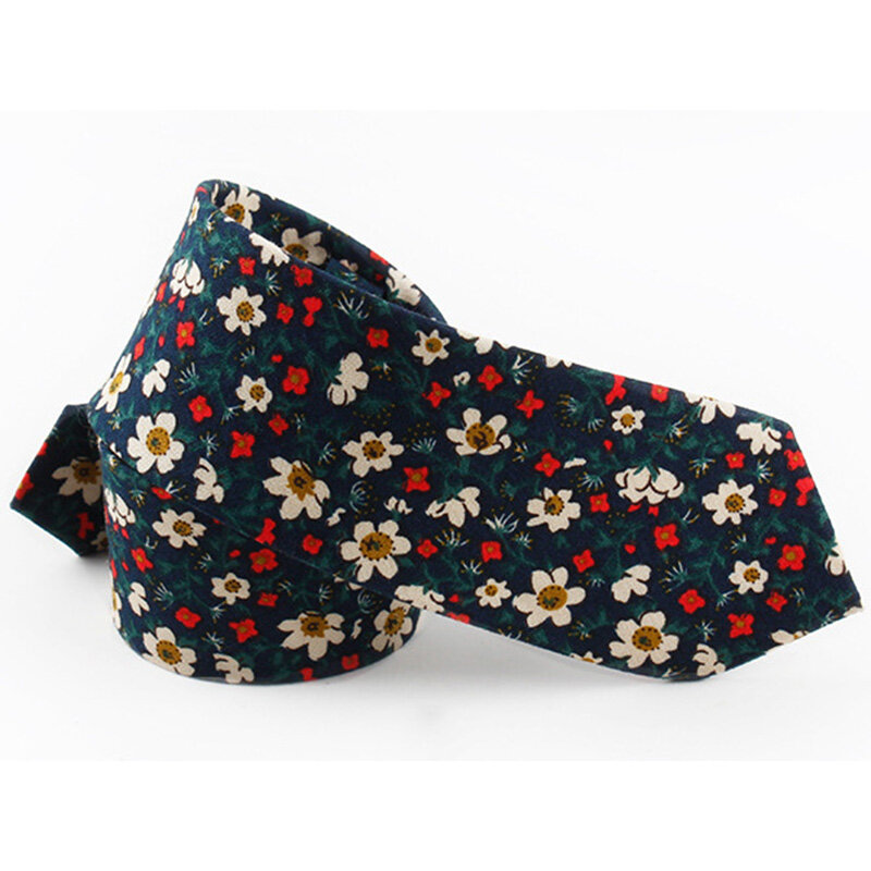 RBOCOTT-corbatas florales para hombre, de 6cm Corbata de algodón, corbata delgada azul y roja, corbatas ajustadas informales para el cuello, accesorios de fiesta y boda