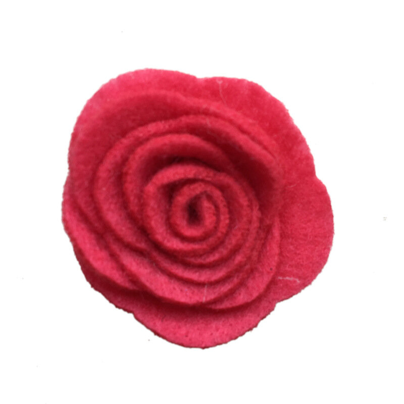 60 stks/partij, 1.57 inches Vilt Rose Bloem Stof bloemen