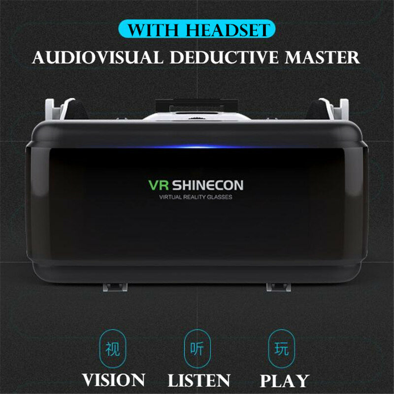 Original Virtual Reality VR Brille Box 3D Stereo Google Pappe VR Headset Helm für iOS Android Smartphone,Wireless Rocker