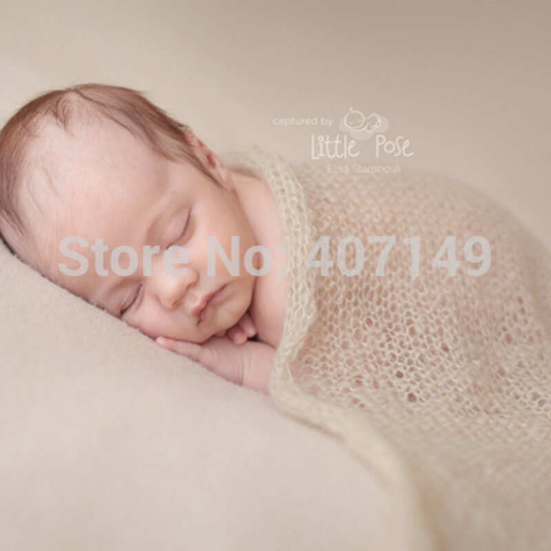 ストレッチニットアクリルモヘアラップ 150 × 50 センチメートル 5 ピース/ロットミックスカラー新生児の写真撮影はベビーシャワーのギフト新生児小道具