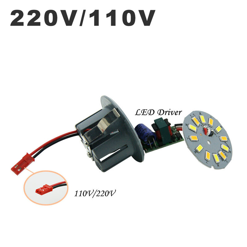 220V 110V LED Downlight Integrated Light Cup Aluminum Shell 3W 5W Corn Bulb Spotlighting Panel Light Round 5730SMD Recessed Lamp