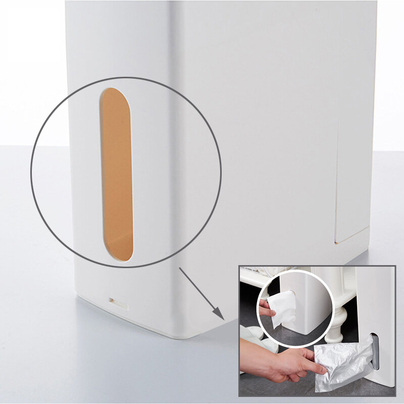 GOALONE-cubo de basura estrecho 3 en 1 con cepillo para inodoro, papelera de plástico para baño, cocina, 6L