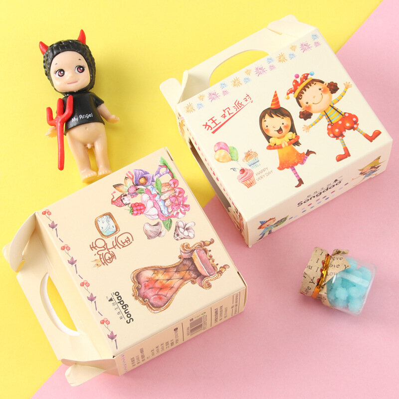 1 caja de cinta de papel Washi, juego de pegatinas de decoración de Techo antiguo de chica de cuento de hadas de estilo japonés