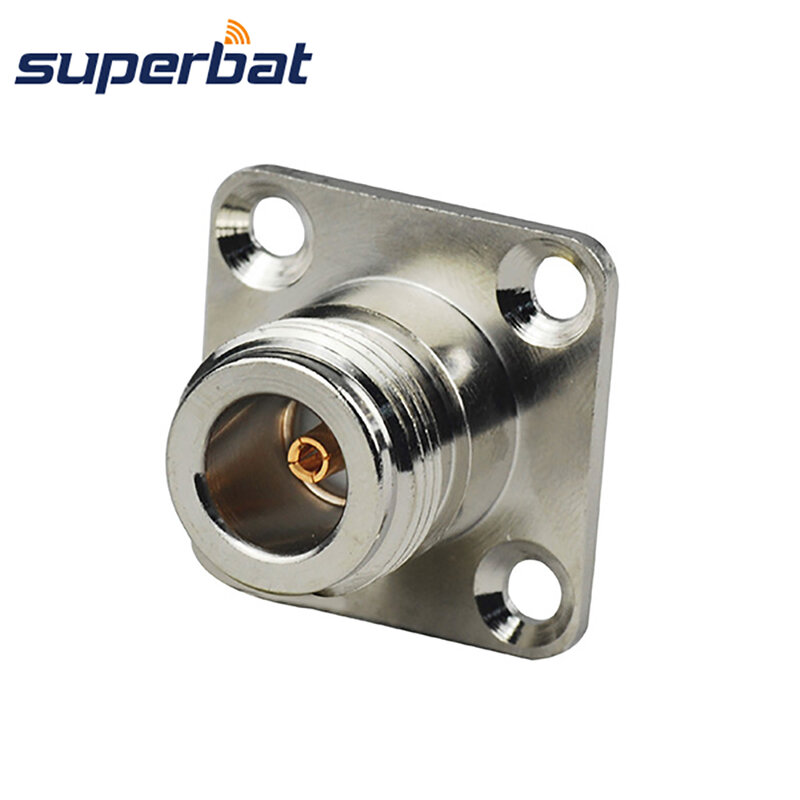 Superbat N Solder Female with 4 hole Panel Mount RF Coaxial Connector for Semi rigid.086" Cable RG405