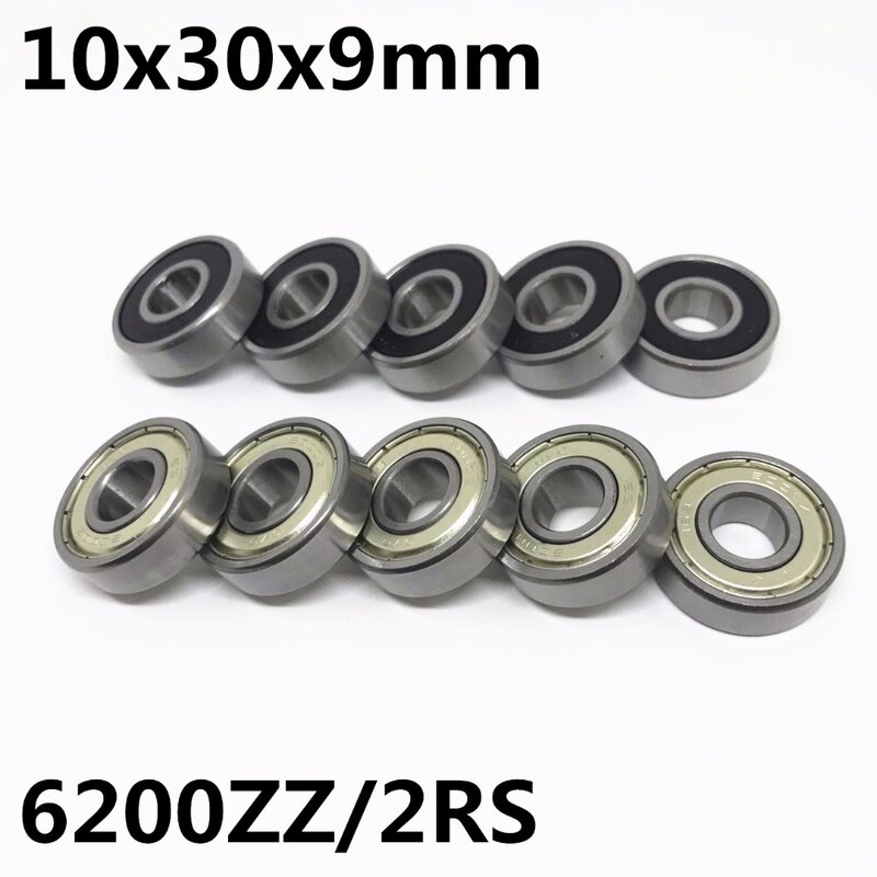 10pcs 6200ZZ 6200-2RS ball bearing 10x30x9mm deep groove ball bearing 6200Z 6200RS High quality