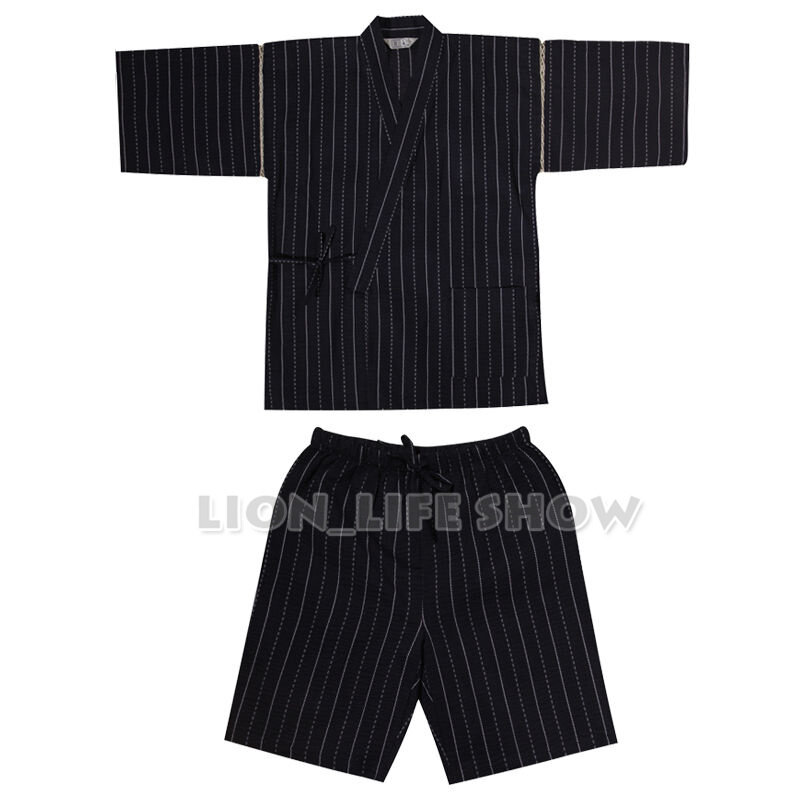 Nam Mùa Hè Jinbei Kimono Nhật Bản Nữ Tay Ngắn 2 Set Đồ Ngủ Pijama Loungewear