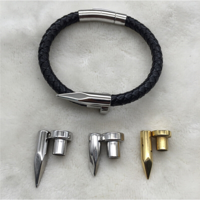 Cierre personalizado en forma de clavo de 6mm de acero inoxidable para fabricación de joyas modernas de cuero
