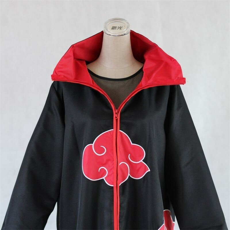 Naruto kostium Akatsuki płaszcz Cosplay Sasuke Uchiha Cape Cosplay odzież Itachi przebranie na karnawał S-XXL