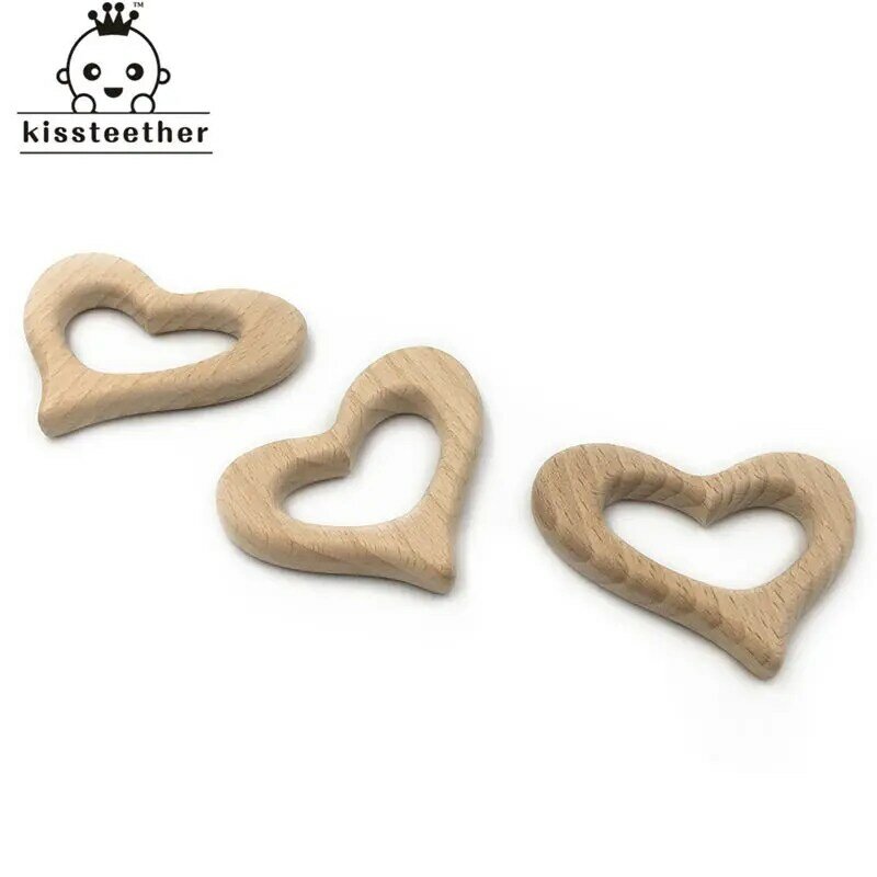 10pcs baby shower bear  safety wooden Animals teether toys-chewable infant cat  DIY Handmade  gift