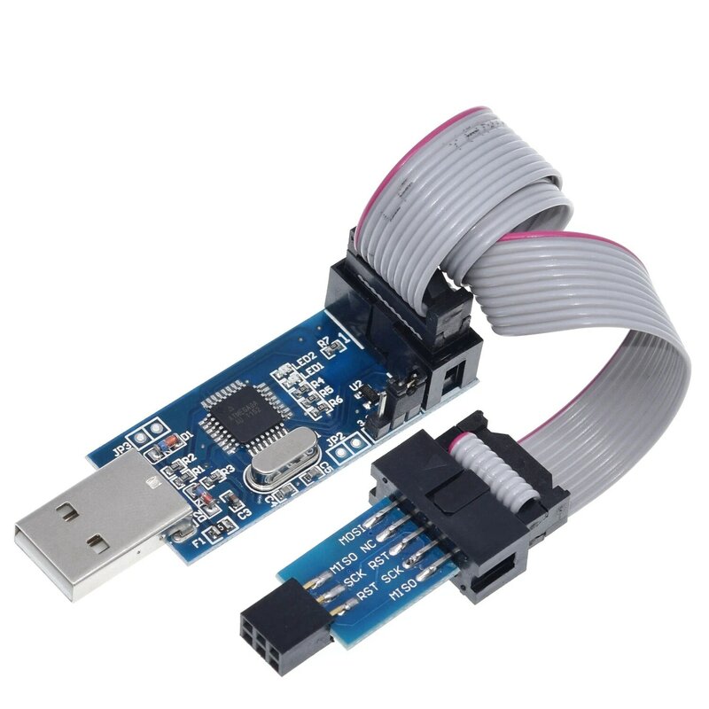 Tzt 1ชิ้น USBasp USBISP AVR โปรแกรมเมอร์ USB ISP USB ASP ATMEGA8สนับสนุน ATMEGA128 Win7 64