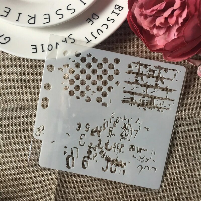 9 Teile/satz 14cm Rose Schmetterling Kaffee DIY Schichtung Schablonen Malerei Sammelalbum Färbung Präge Album Dekorative Karte Vorlage