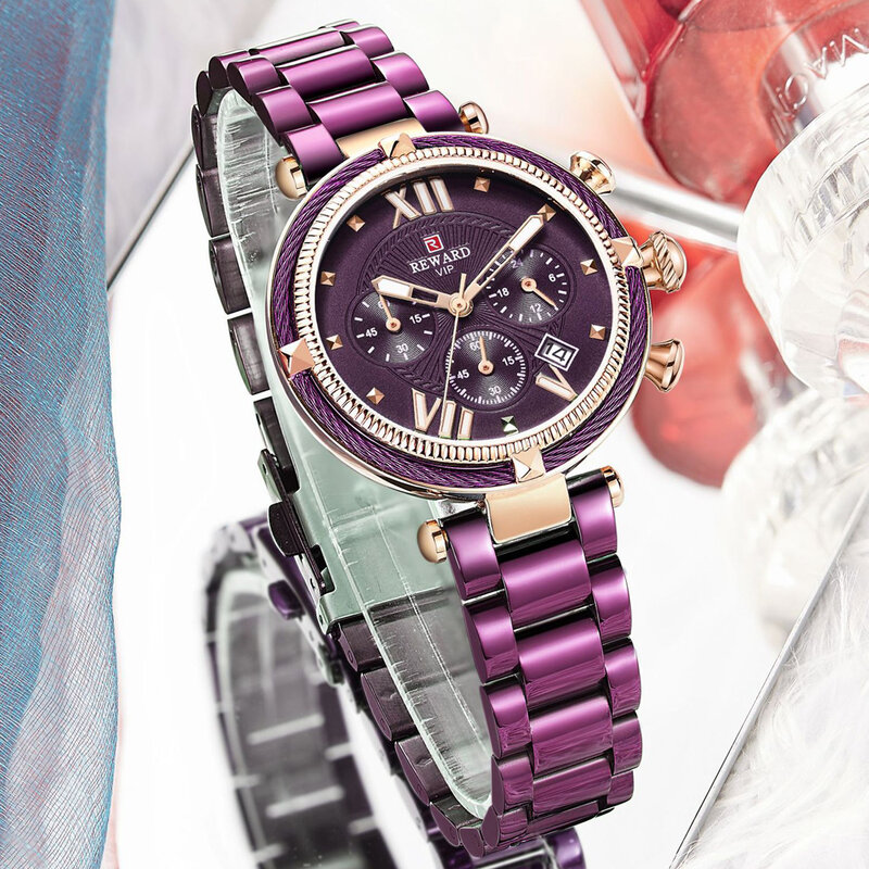 Récompense Top marque femmes montres étanche quartz pour mode décontractée chronographe dames robe montre femmes horloge Relogio Feminino