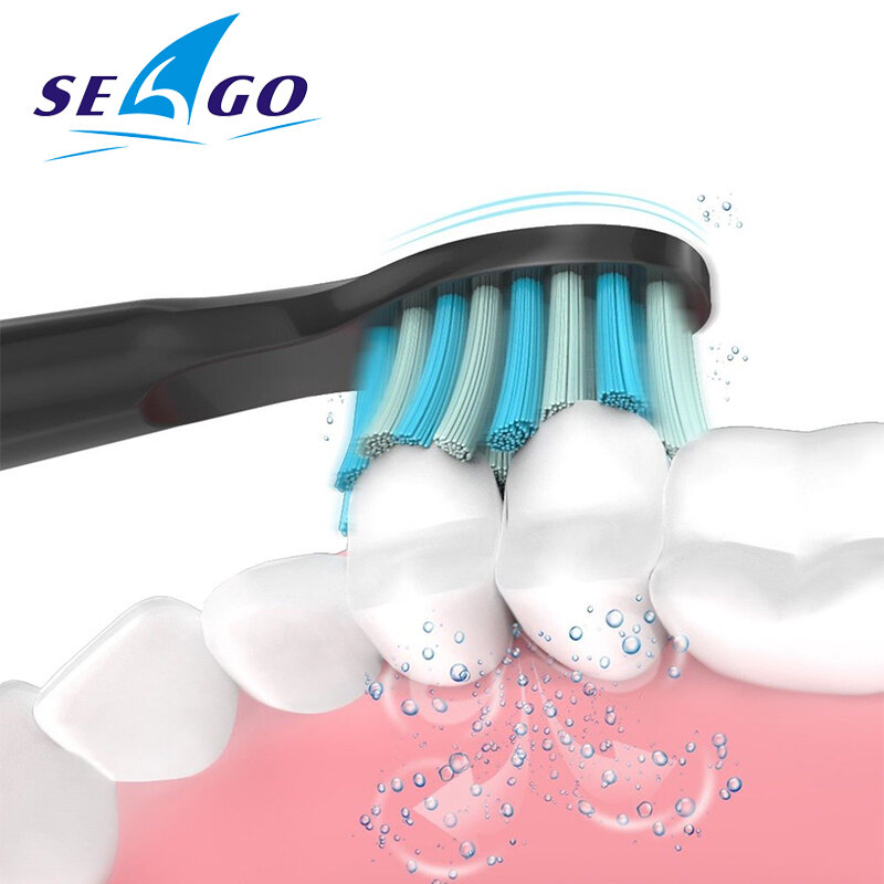 Seago-cabezales de cepillo de dientes eléctrico, cerdas suaves, Dupont, cabezales de repuesto, cabezales interdentales, limpieza de precisión para SG507/575/551