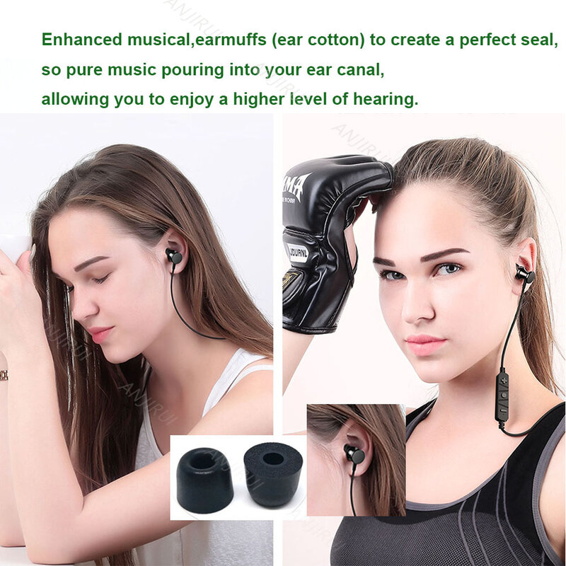 Almohadillas de espuma viscoelástica T500 para auriculares, almohadillas de 4,9mm para auriculares internos de 5,0-6,0mm, accesorios para auriculares de graves mejorados, 10 pares