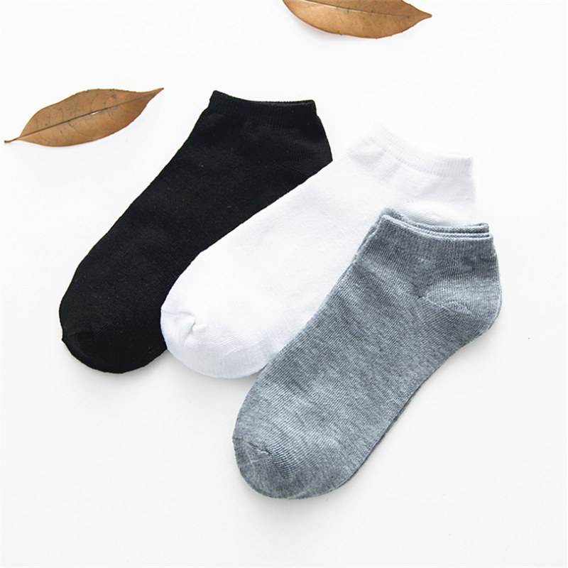 Venta al por mayor simple hombres y mujeres con calcetines de algodón hombres de negocios casual negro/blanco/gris calcetines de color