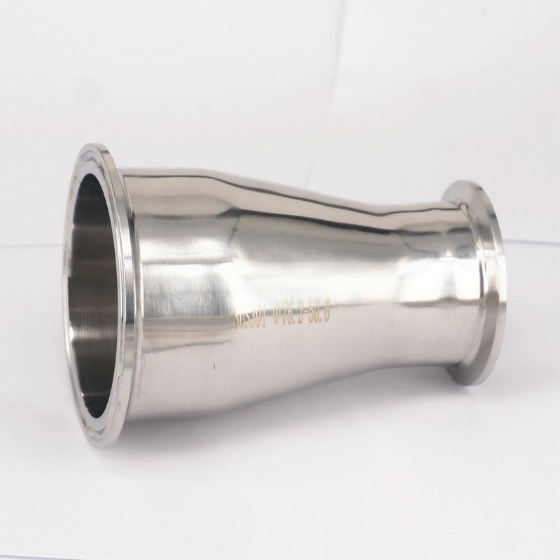 Fit Tube O.D 76mm-51mm Tri Clamp 3"-2" 304 Stainless Steel Sanitary Ferrule Pipe Fitting Reducer 