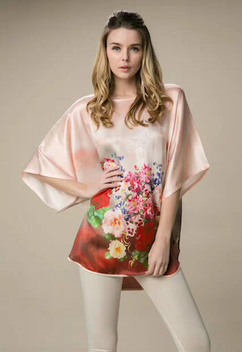 CISULI-camisa de satén de seda 100% para mujer, camisa de tela estampada de seda pura, fresca y transpirable, nueva versión Desigual de talla grande